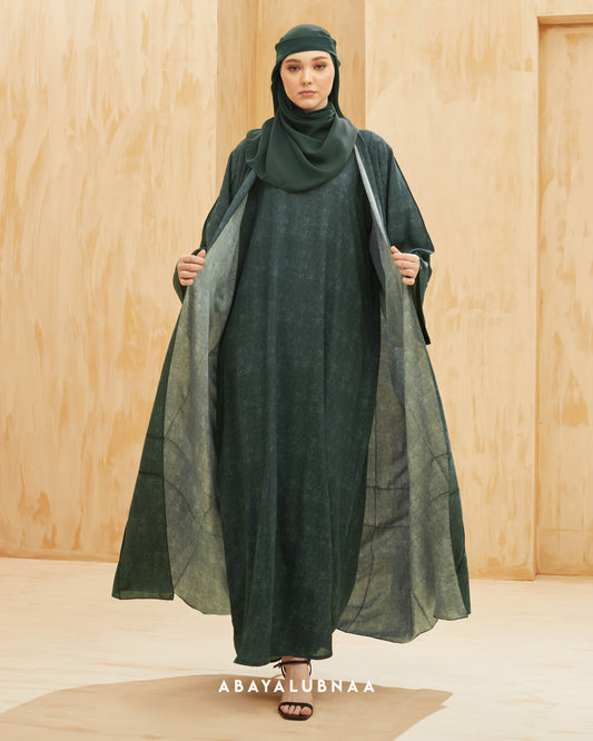 Insyira Abaya in Emerald Green