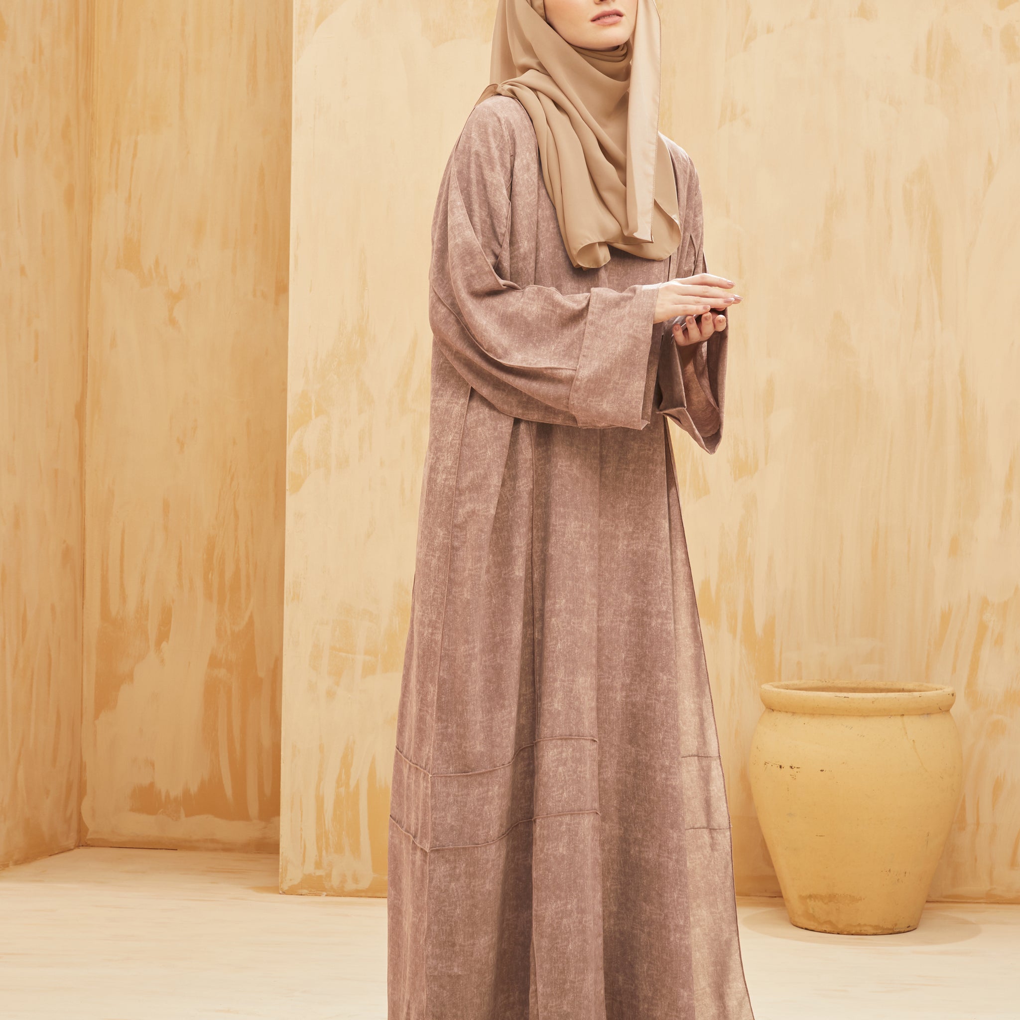 Insyira Abaya in Light Brown