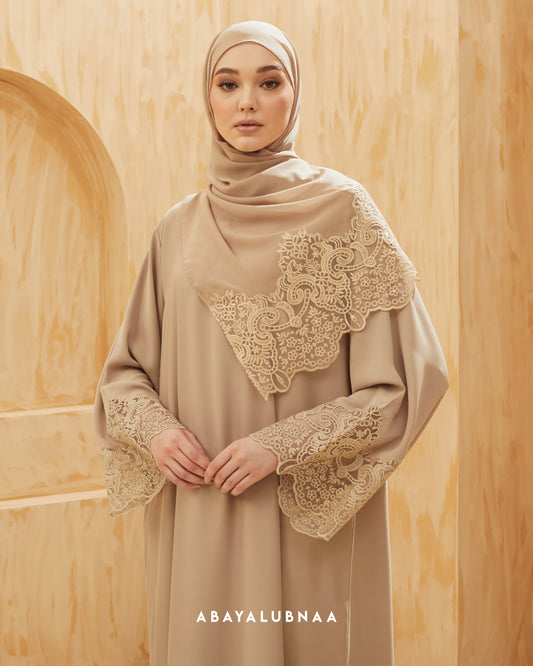 Irdina Abaya in Hazelnut
