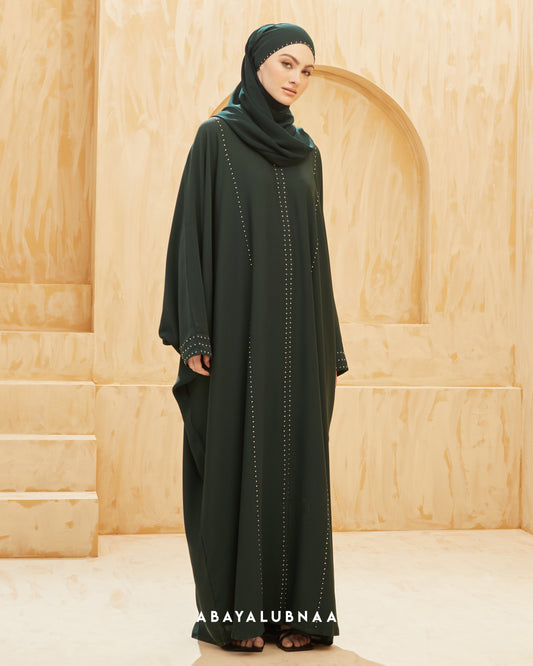 Khawla Abaya in Emerald Green