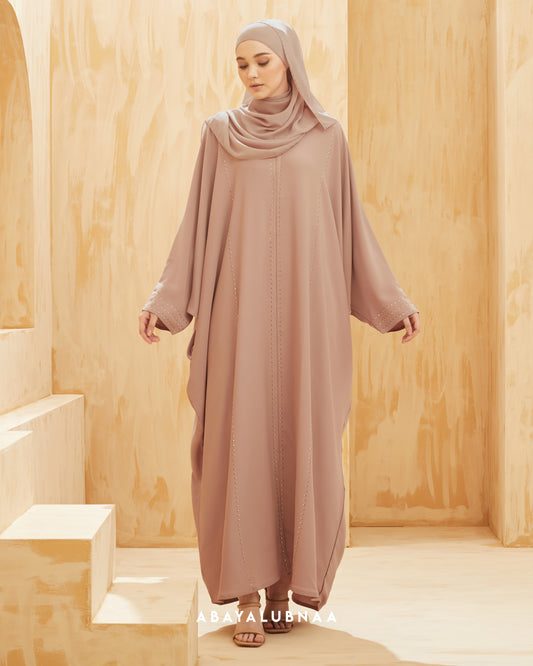 Khawla Abaya in Rose Tan