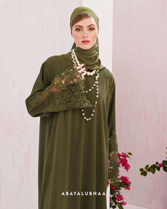 Larissa Abaya in Olive Green