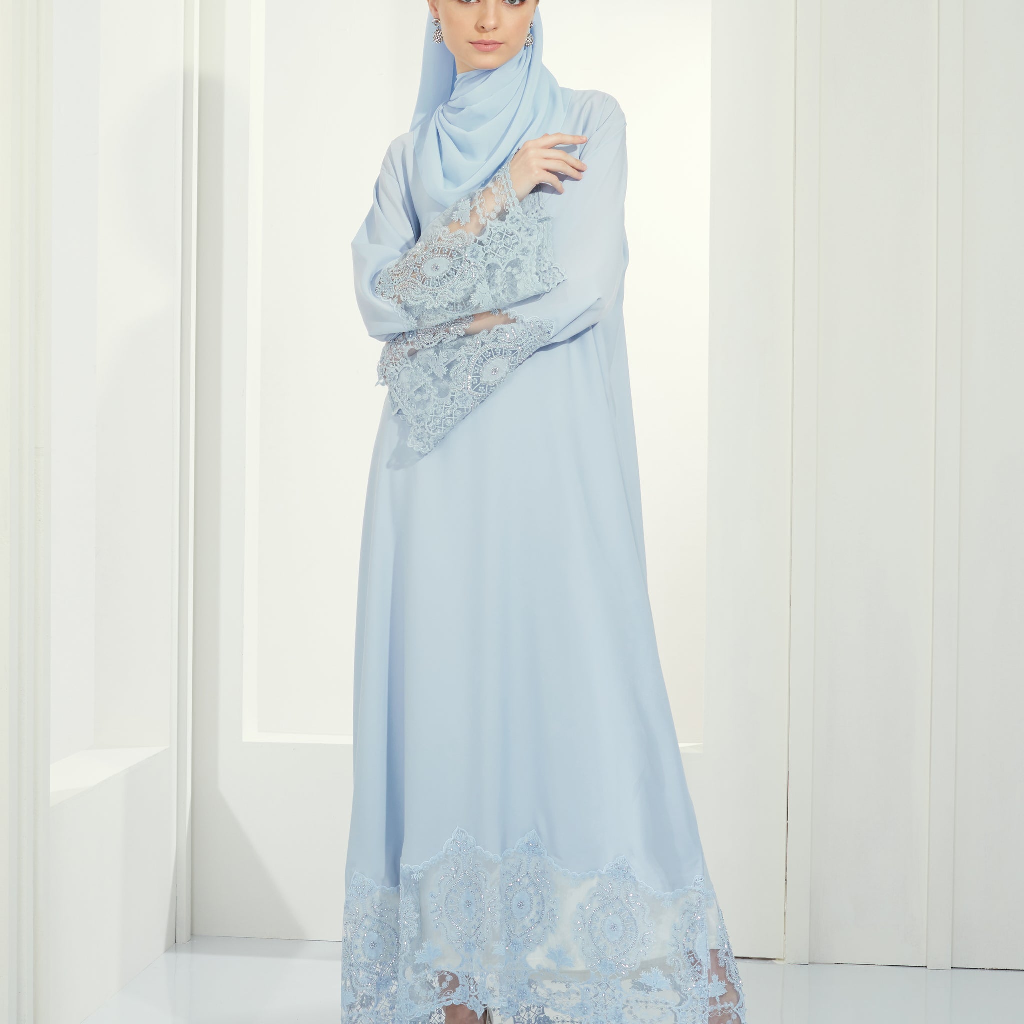 Lateefa Abaya in Baby Blue