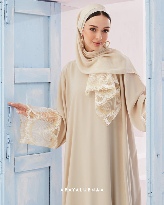 Melanie Abaya in Cream Beige
