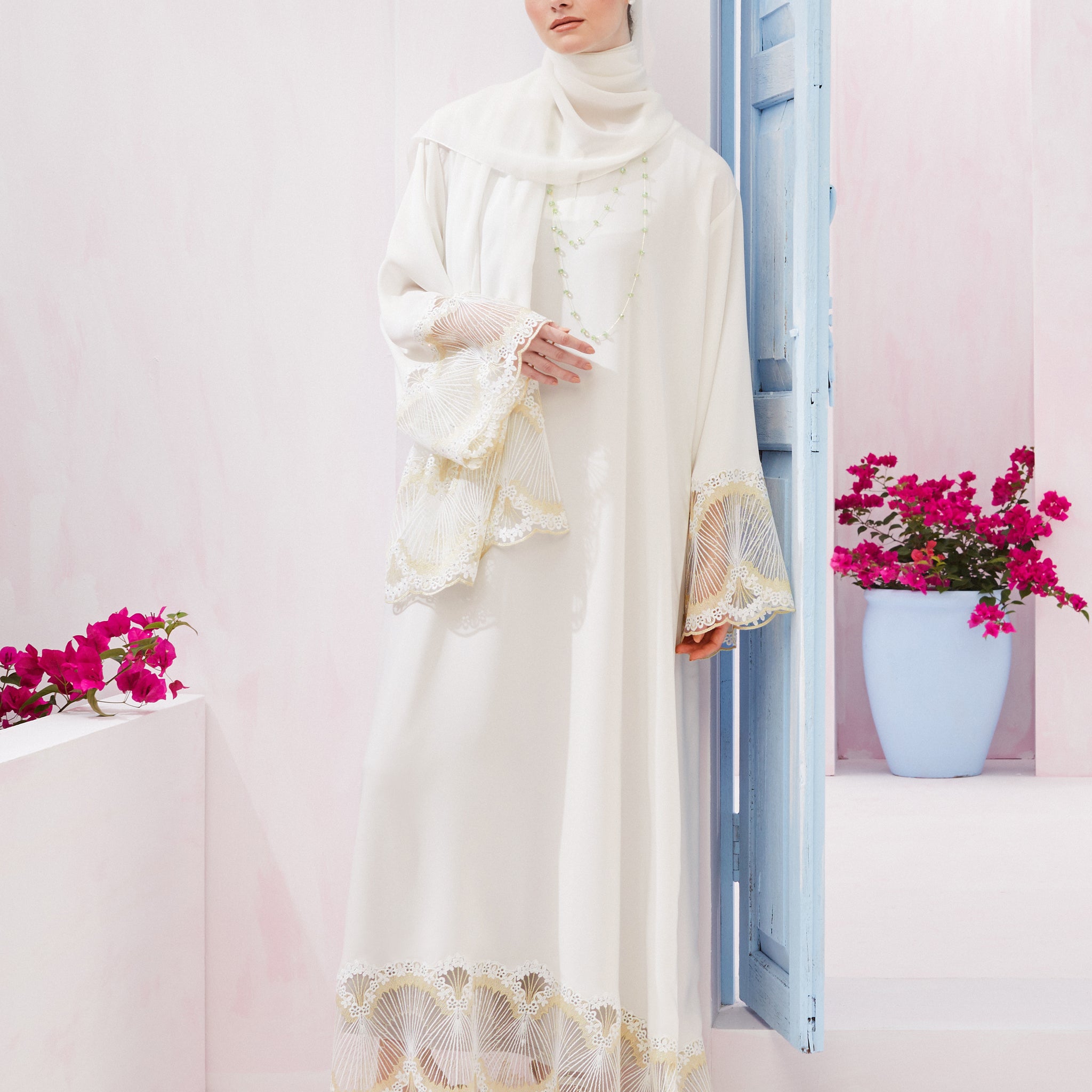 Melanie Abaya in Off White