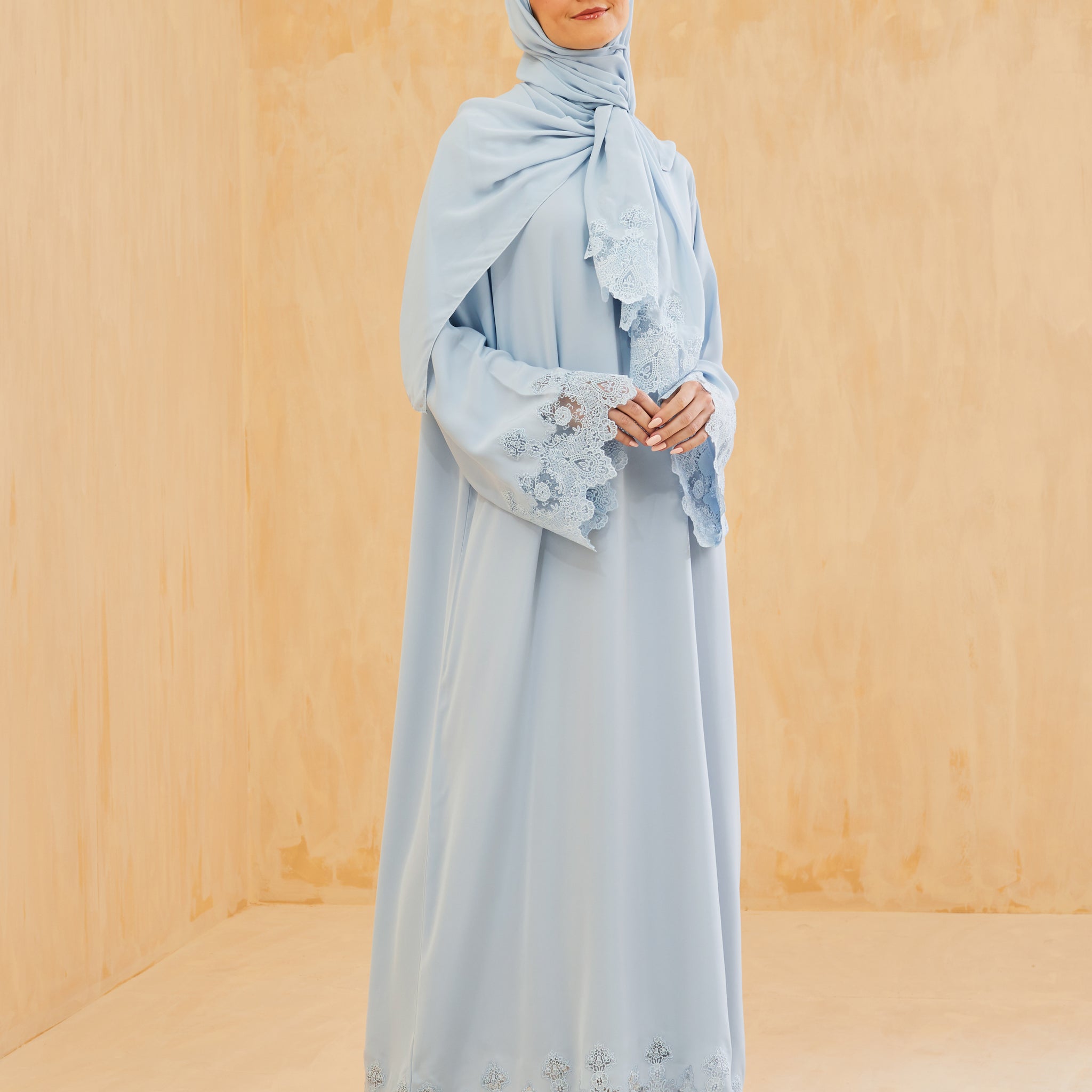 Rayna Abaya in Powder Blue
