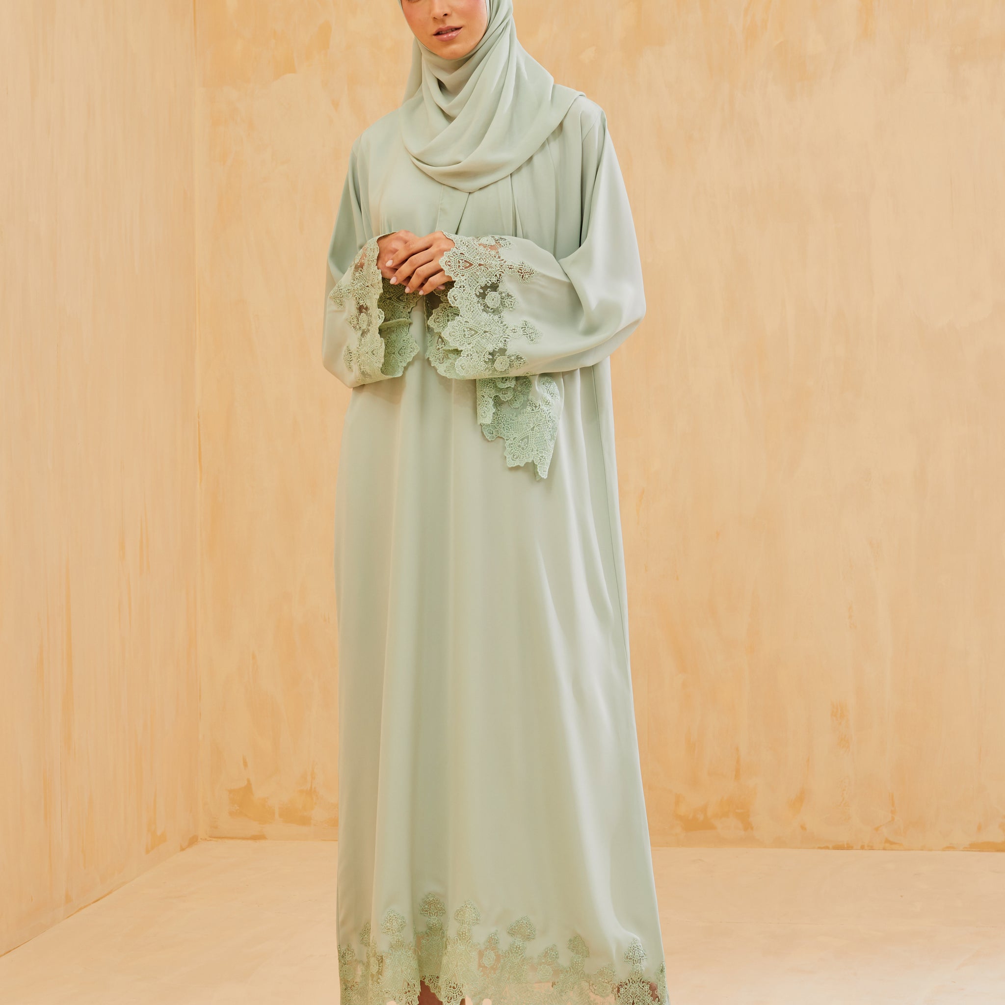 Rayna Abaya in Lily Green
