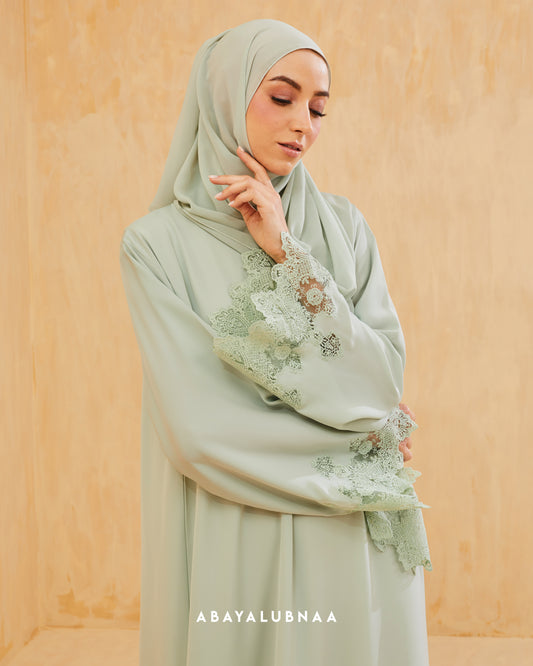 Rayna Abaya in Lily Green