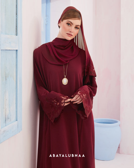 Talia Abaya in Ruby Red