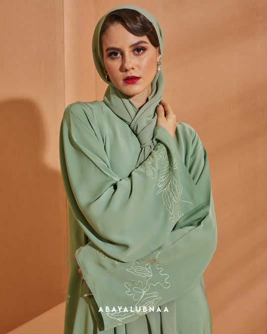 Yasmine Abaya in Granite Green