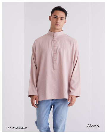 AMAN Oversized Baju Melayu in Dusty Pink