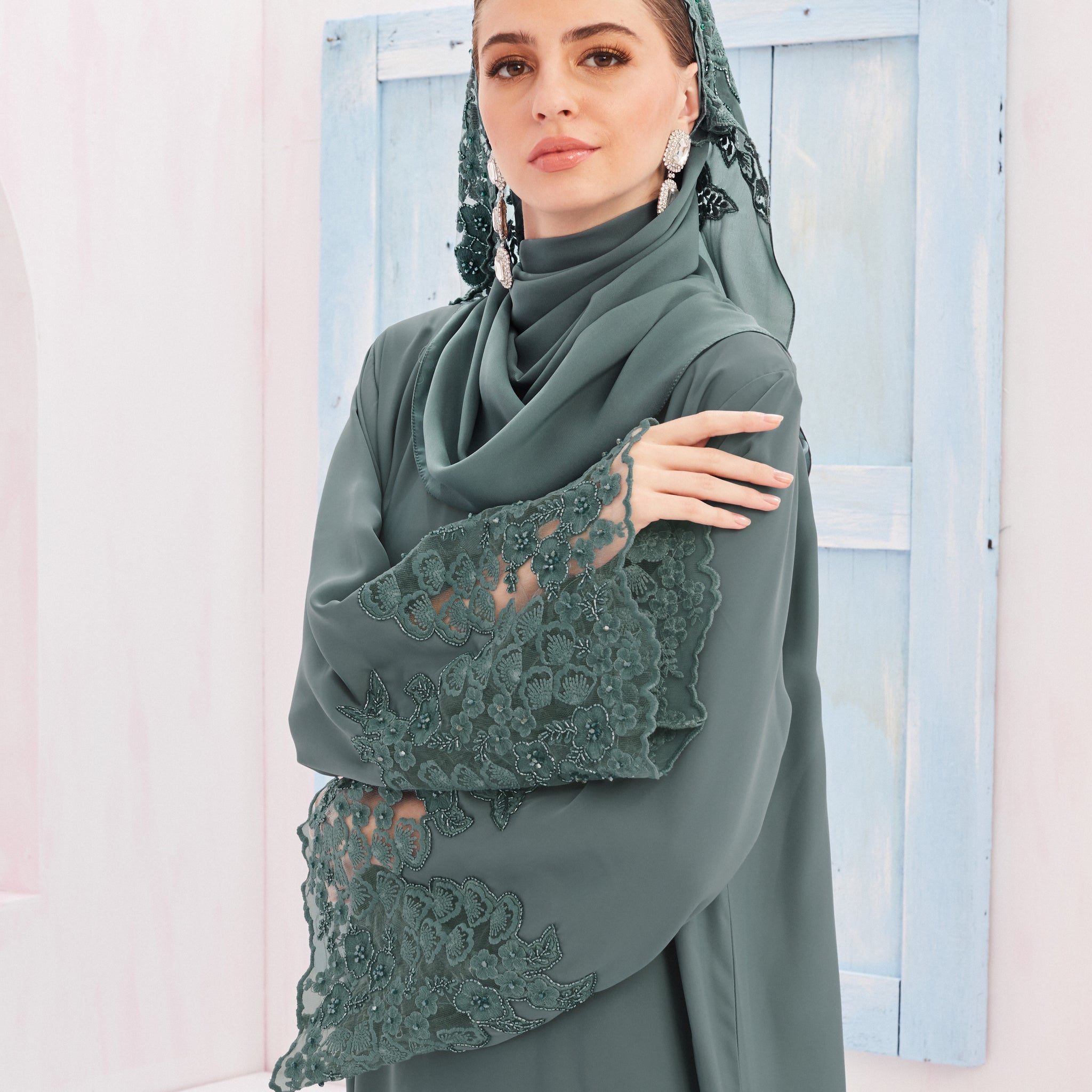 Grace Raya in Dusty Turqoise