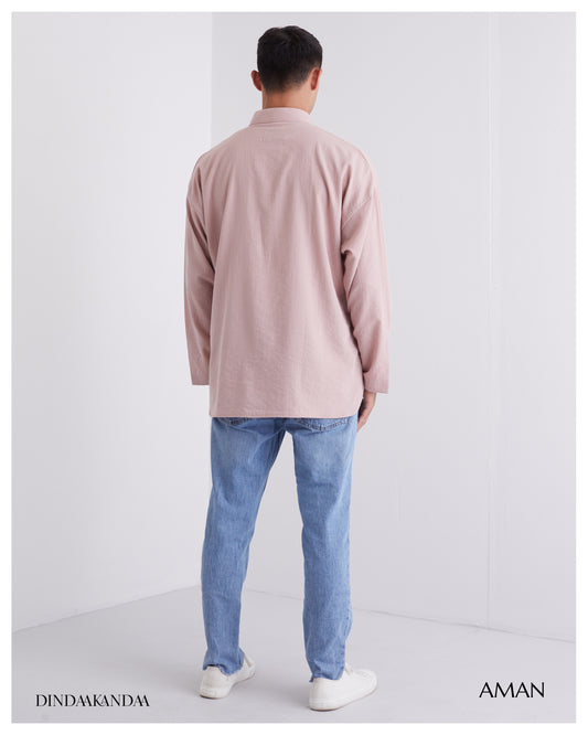 AMAN Oversized Baju Melayu in Dusty Pink