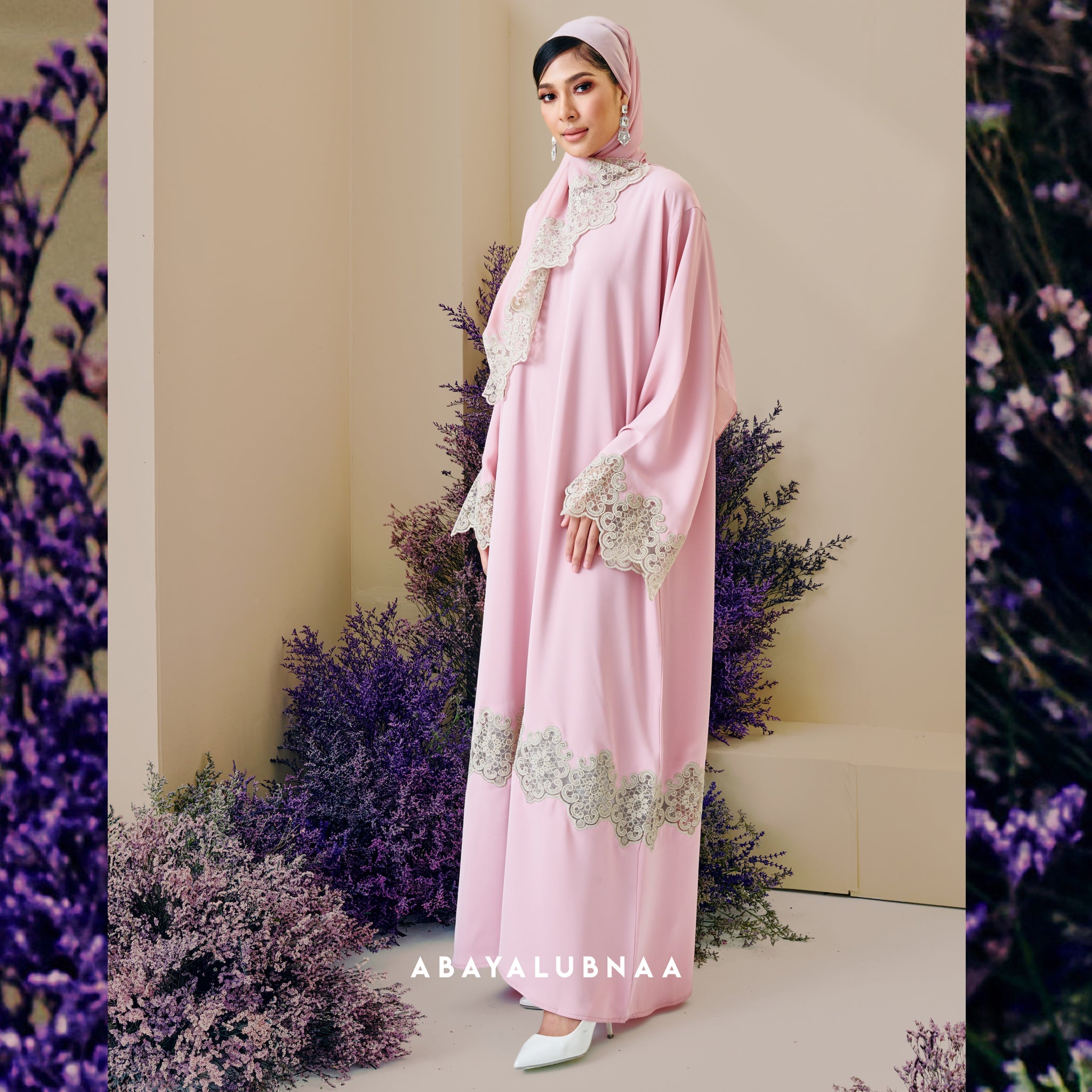 Sofea Abaya in Candy Pink